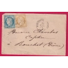 N°55 60 AMBULANT MARSEILLE A LYON 2° POUR LE BOUCHET DROME 1875 LETTRE COVER