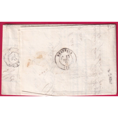 N°71 GARE DE LYON RHONE 1877 POUR BEAUVAIS OISE LETTRE COVER