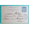 ENTIER SAGE 15C BLEU CARTE LETTRE CAD TYPE 18 MONTASTRUC HAUTE GARONNE POUR ARNAVE ARIEGE 1902 COVER FRANCE