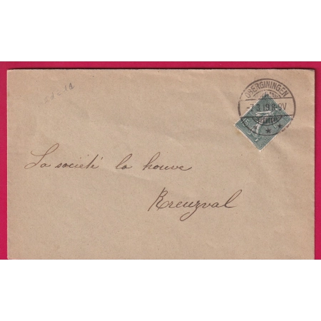N°130 CAD ALLEMAND OBERNINGEN GUENANCHE MOSELLE 1919 LETTRE COVER