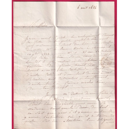 CURSIVE 72 MOISELLES SEINE ET OISE 1834 INDICE 12 POUR PARIS LETTRE COVER
