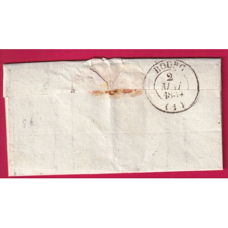 CAD TYPE 13 BOURG EN BRESSE AIN TAXE LOCALE 1 + CL NOIR 1834 POUR BOURG EN BRESSE LETTRE COVER