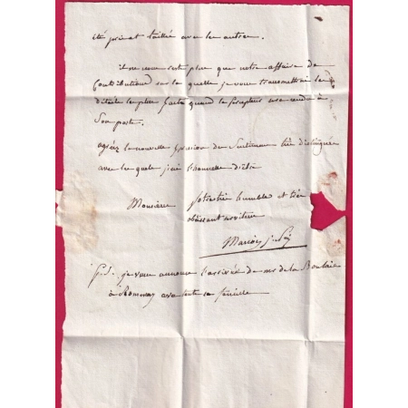 CAD TYPE 13 BOURG EN BRESSE AIN TAXE LOCALE 1 + CL NOIR 1834 POUR BOURG EN BRESSE LETTRE COVER
