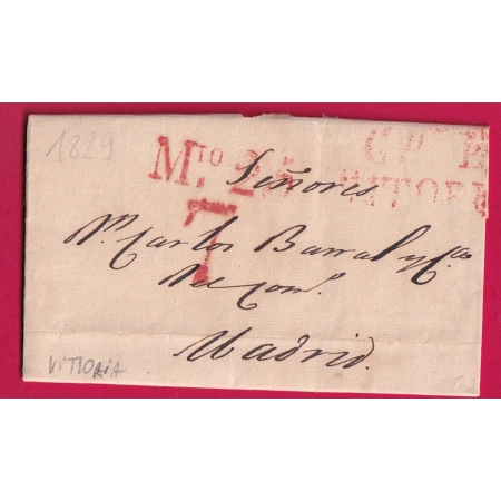 MARQUE VITTORIA ESPAGNE 1829 POUR MADRID SPAIN LETTRE COVER