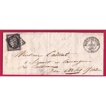 N°3 GRILLE MONTPELLIER HERAULT CURSIVE 12 ALBARON BOUCHES DU RHONE EN ARRIVE RARE LETTRE COVER