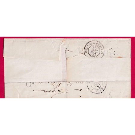N°14 GC 1 ABBEVILLE SOMME POUR PARIS 25 DECEMBRE 1862 LETTRE COVER
