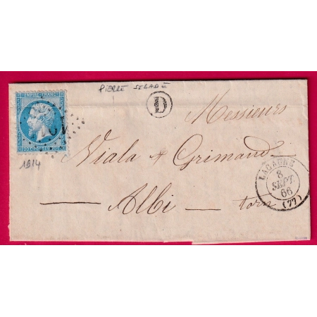 N°22 GC 1914 LACAUNE TARN BOITE RURALE D PIERRE SEGADE POUR ALBI LETTRE COVER