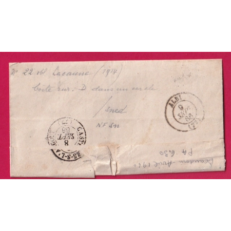 N°22 GC 1914 LACAUNE TARN BOITE RURALE D PIERRE SEGADE POUR ALBI LETTRE COVER