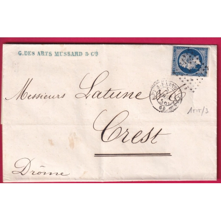 N°14 BLEU FONCE PARIS J 3 60 1 POUR CREST DROME LOSANGE J LETTRE COVER