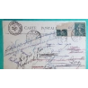 N°137 PAIRE INTERPANNEAU SEMEUSE CARTE POSTALE VALLORCINE HAUTE SAVOIE CAD POSTES ET TELEGRAPHES EURE REEXP 1917 FRANCE