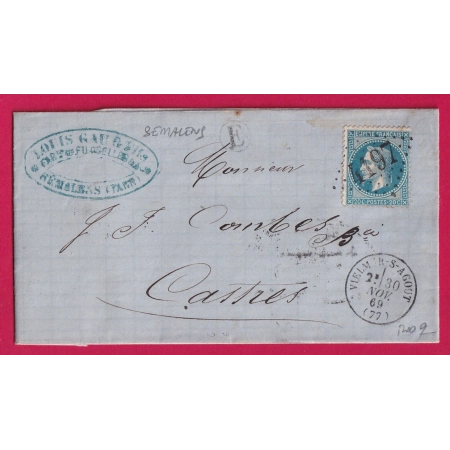 N°29 GC 4197 VIELMUR SUR AGOUT TARN BOITE RURALE E SEMALENS POUR CASTRES LETTRE COVER