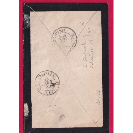 N°92 AMBULANT MARITIME LIGNE N PAQ FR N°3 VIA ALEXANDRIE EGYPTE POUR MARSEILLE PAQUEBOT MEDITERRANEE LETTRE COVER