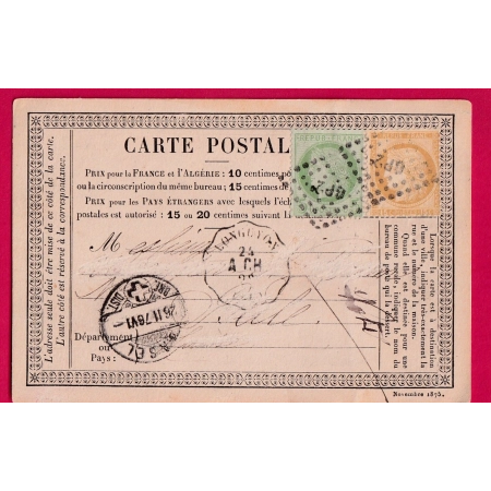 N°53 55 CONVOYEUR STATION LONGUYON MEURTHE ET MOSELLE POUR BALE SUISSE CARTE PRECUSEUR A 20C LETTRE COVER