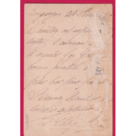 N°53 55 CONVOYEUR STATION LONGUYON MEURTHE ET MOSELLE POUR BALE SUISSE CARTE PRECUSEUR A 20C LETTRE COVER