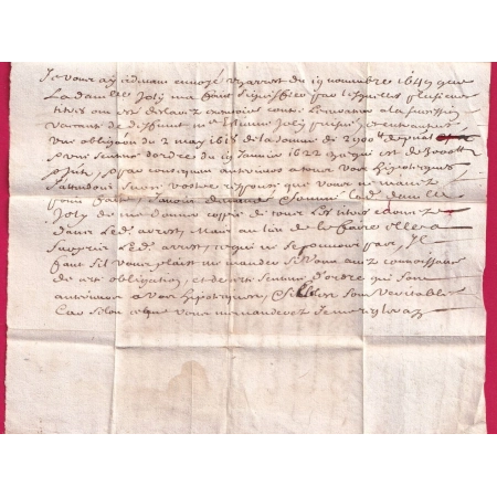 MARQUE MANUSCRIT DE ST DENIS SEINE 1680 POUR BORDEAUX AMELIORATION DE DATE TRES PRECOCE TEXTE DE PARIS LETTRE COVER