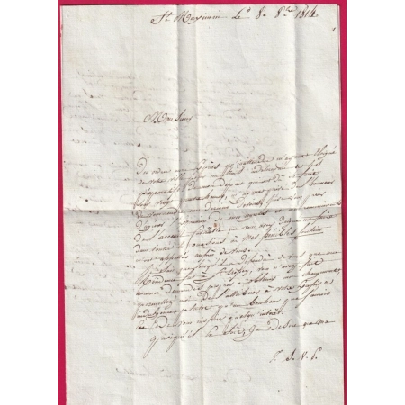 MARQUE P78P ST MAXIMIM A SEC VAR 1812 POUR ST TROPEZ INDICE 13 LETTRE COVER