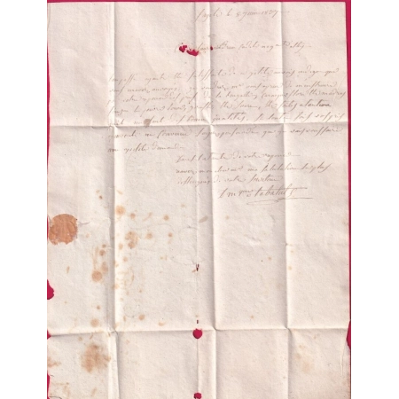 CAD TYPE 13 ST AFFRIQUE AVEYRON BOITE RURALE K FAYET + DECIME RURAL ROUGE POUR ABLI TARN 1837 LETTRE COVER