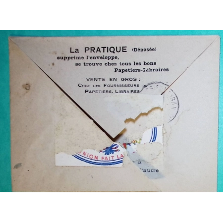 FRANCHISE MILITAIRE FM CAPITAINE POSTE DE L'OUED AGHBAL MAROC POUR ST NAZAIRE DE LADAREZ HERAULT 1916 WW1 COVER FRANCE