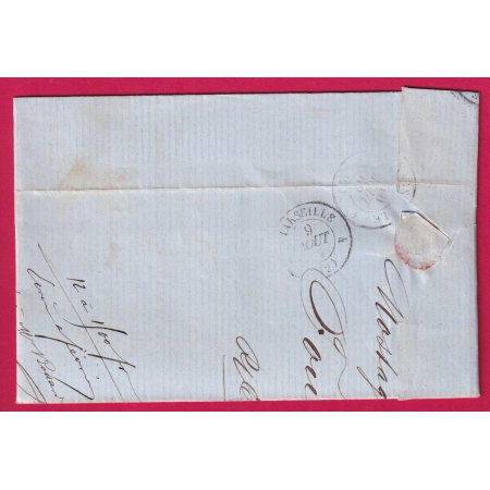 N°14 GC 5048 MOSTAGANEM 5 AOUT 1862 ALGERIE GC PRECOCE POUR MARSEILLE LETTRE COVER