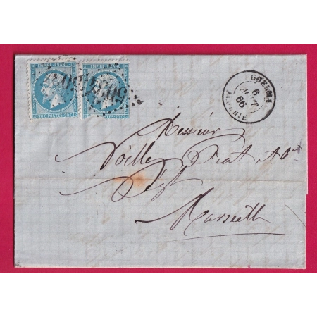 N°22 X2 GC 5034 GUELMA ALGERIE POUR MARSEILLE LETTRE COVER