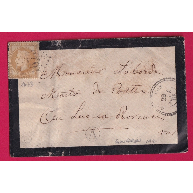 N°28 GC 1675 GONFARON VAR CAD TYPE 24 POUR LE LUC EN PROVENCE LETTRE COVER