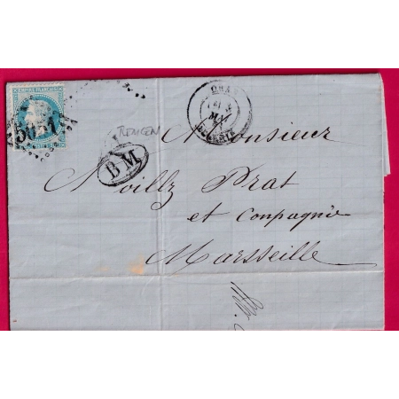 N°29 GC 5051 ORAN ALGERIE BM DE TLEMCEN POUR MARSEILLE LETTRE COVER