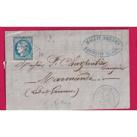 N°45A TTB GC 24 AIGUILLON LOT ET GARONNE POUR MARMANDE  LETTRE COVER