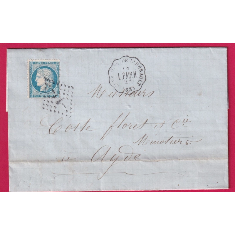 N°60 CONVOYEUR STATION CLERMONT DE L'HERAULT GC 11 AGDE HERAULT LETTRE COVER