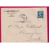 N°140 PERFORE VB VARIN BERNIER BAR LE DUC MEUSE POUR BEAUZE 1923 LETTRE COVER