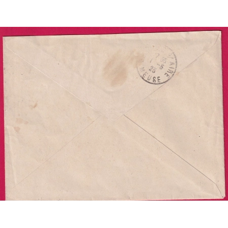 N°140 PERFORE VB VARIN BERNIER BAR LE DUC MEUSE POUR BEAUZE 1923 LETTRE COVER