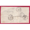 N°14 PC 1664 LAUNOY SUR VENCE ARDENNES BOITE RURALE ROUGE G DOMMERY POUR NANCY 1855 LETTRE COVER