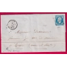 N°14 PC 156 ATTIGNY ARDENNES BOITE RURALE C SEMUY POUR ANGERS LETTRE COVER