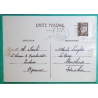 ENTIER PETAIN 80C CARTE POSTALE OBLITERATION MECANIQUE FLIER PP TOULOUSE CHEQUE POSTAUX POUR MONTLOUIS 1942 COVER FRANCE