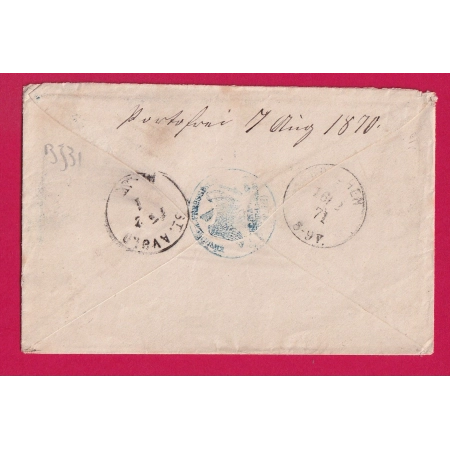 GUERRE 1870 PRISONNIER DE GUERRE HAMBURG PRUSSE ALLEMAGNE POUR ST AVOLD REEXP LE BOULAY MOSELLE 7.8.1870 LETTRE COVER