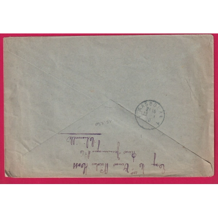 N°119 THIONVILLE MOSELLE 1920 ECHOPPE ETIQUETTE ALLEMANDE DIEDENHOFEN POUR STRASBOURG LETTRE COVER