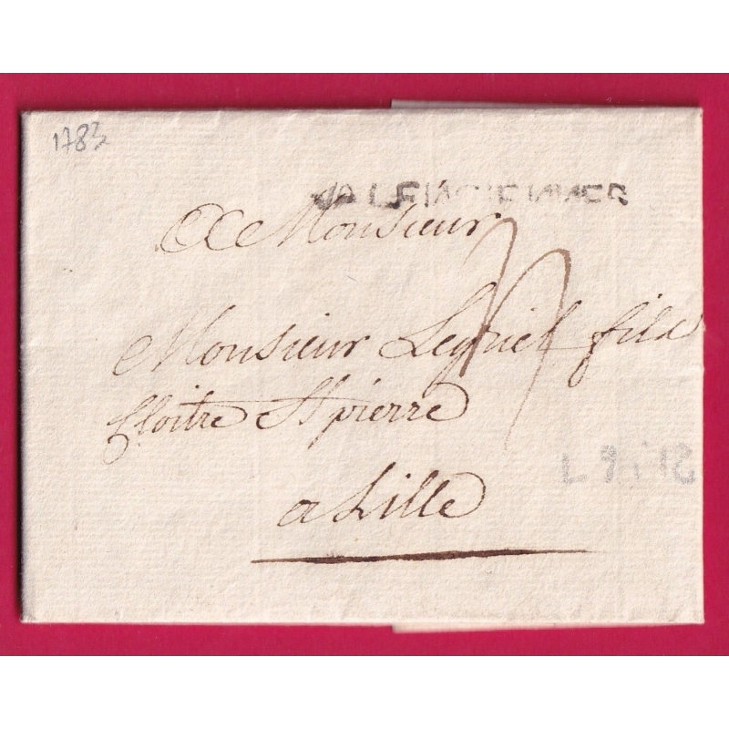 MARQUE VALENCIENNE NORD 1783 LENAIN N°9 INDICE 12 POUR LILLE NORD LETTRE COVER