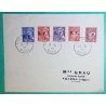 N°514 + 515 + 546 + 547 + 548 MIXTE PETAIN HOURRIEZ MERCURE SURCHARGE RF LYON POUR ALGER 1944 LETTRE COVER FRANCE
