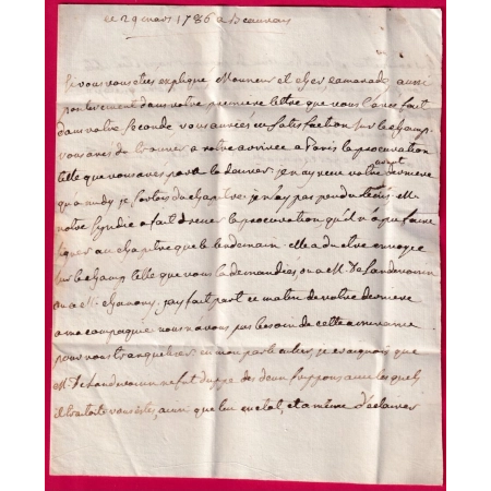 MARQUE BEAUVAIS OISE 1786 LENAIN N°12 INDICE 15 POUR PARIS LETTRE COVER