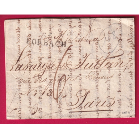 MARQUE 55 FORBACH MOSELLE1827 POUR PARIS LETTRE COVER