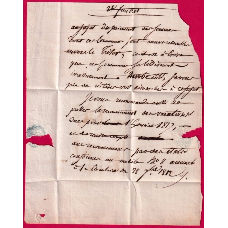 MARQUE 58 SENLIS OISE 1812 POUR MELUN SEINE ET MARNE INDICE 11 LETTRE COVER