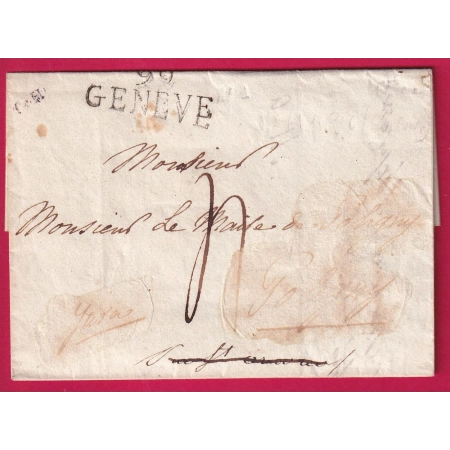 DEBOURSE DEB 1 BOURG L'AIN DEPART MARQUE CONQUIS 99 GENEVE SUISSE INDICE 16 LETTRE COVER