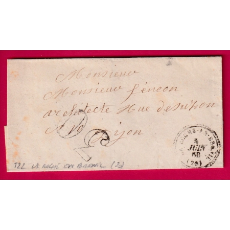 CAD TYPE 22 LA ROCHE EN BREUIL COTE D'OR POUR DIJON PC INDICE 13 LETTRE COVER FRANCE