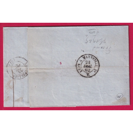 RARE PC DU GC SUR N°22 MONTELIMART DROME PC DU GC 2448 POUR MONTPELLIER HERAULT 22 DEC 1862 LETTRE COVER FRANCE