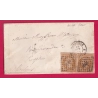 N°13 PAIRE BISTRE BRUN SUR CHAMOIS PC 1896 MARSEILLE POUR MOULINS ALLIER LETTRE COVER
