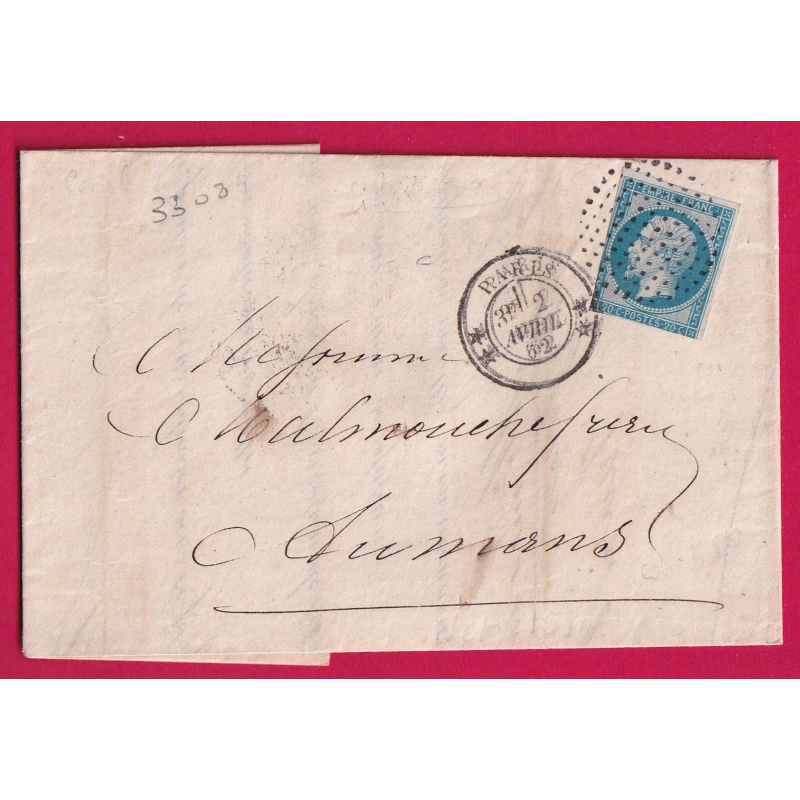 N°14 CERCLE DE POINTS 3308 POUR LE MANS SARTHE LETTRE COVER