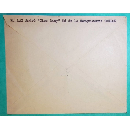 N°1440 + 1441 CARNAC CHATEAU DE JOUX RECOMMANDE CACHET MANUEL ST MANDRIER MARINE VAR POUR TOULON 1966 COVER FRANCE