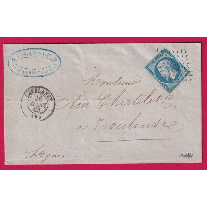 N°22 PC DU GC 1990 LAVELANET ARIEGE POUR TOULOUSE HAUTE GARONNE INDICE 14 LETTRE COVER FRANCE