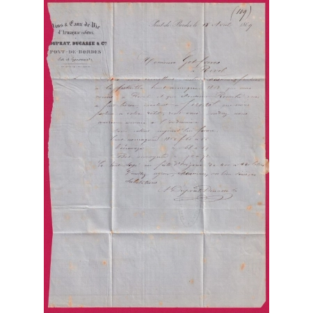 N°29 GC 2989 LAVARDAC LOT ET GARONNE BM DE PONT DE BORDES POUR REVEL HAUTE GARONNE  LETTRE COVER FRANCE ETIQUETTE PUB