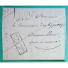 MARQUE P73P MELUN SEINE ET MARNE POUR FONTAINEBLEAU + CACHET PRIVE 28x12 1825 LETTRE COVER FRANCE