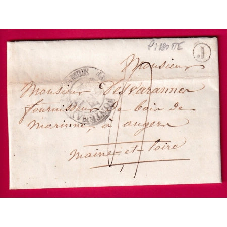 CAD TYPE 13 FONTENAY LE COMTE VENDEE 1848 BOITE RURALE J PISSOTTE POUR ANGERS LETTRE COVER
